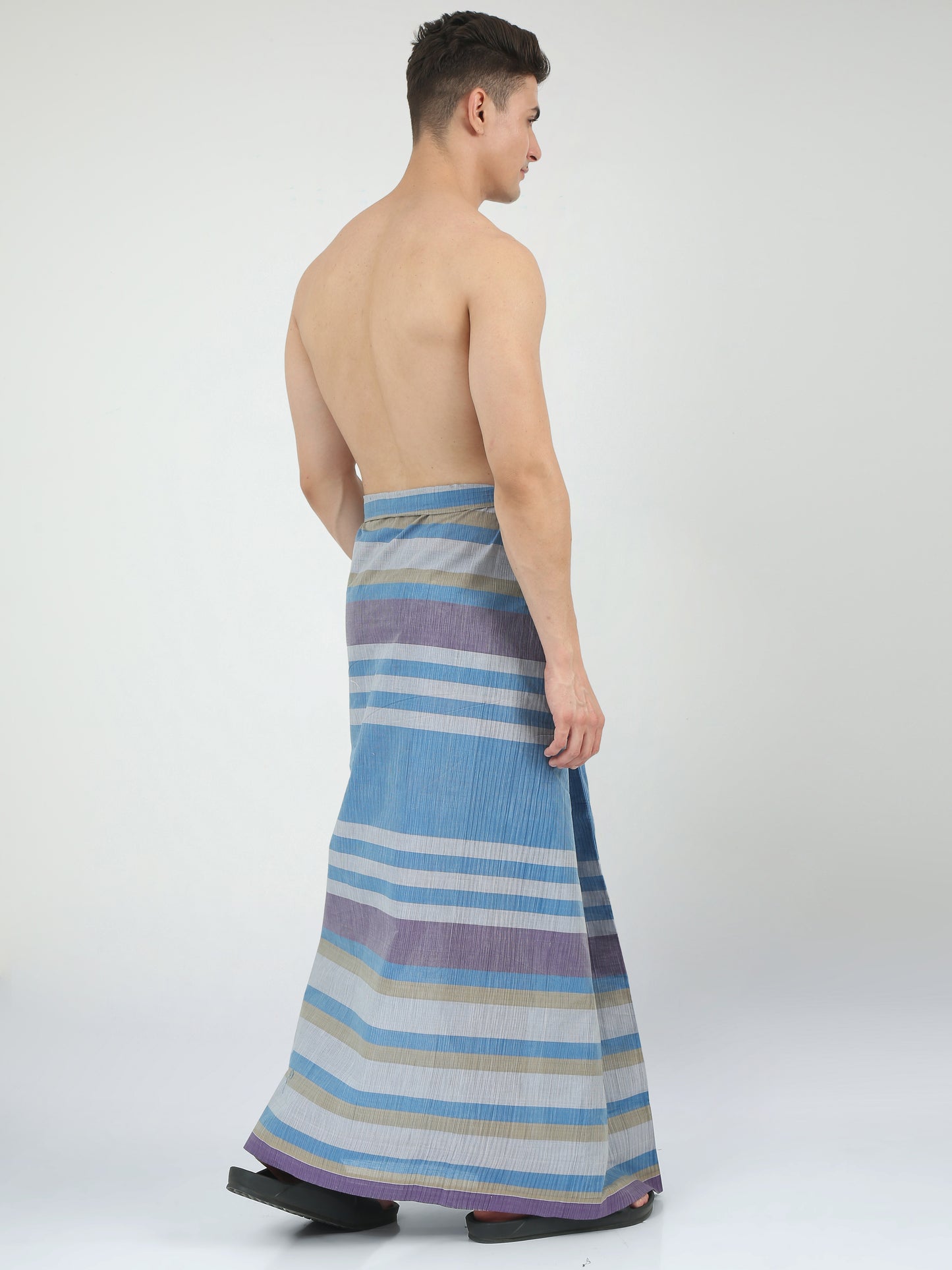 Urban Lungies - 100% Pure Cotton - Fancy Mixed Lines Unstiched Lungi 2.10 meters