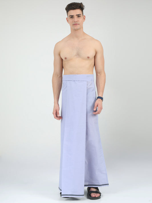 Urban Lungies - 100% Pure Cotton - Classic Lavender Purple Unstiched Lungi 2.10 meters