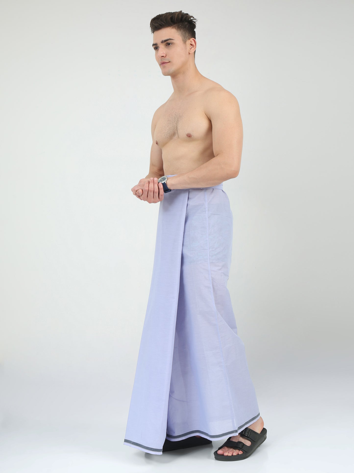 Urban Lungies - 100% Pure Cotton - Classic Lavender Purple Unstiched Lungi 2.10 meters