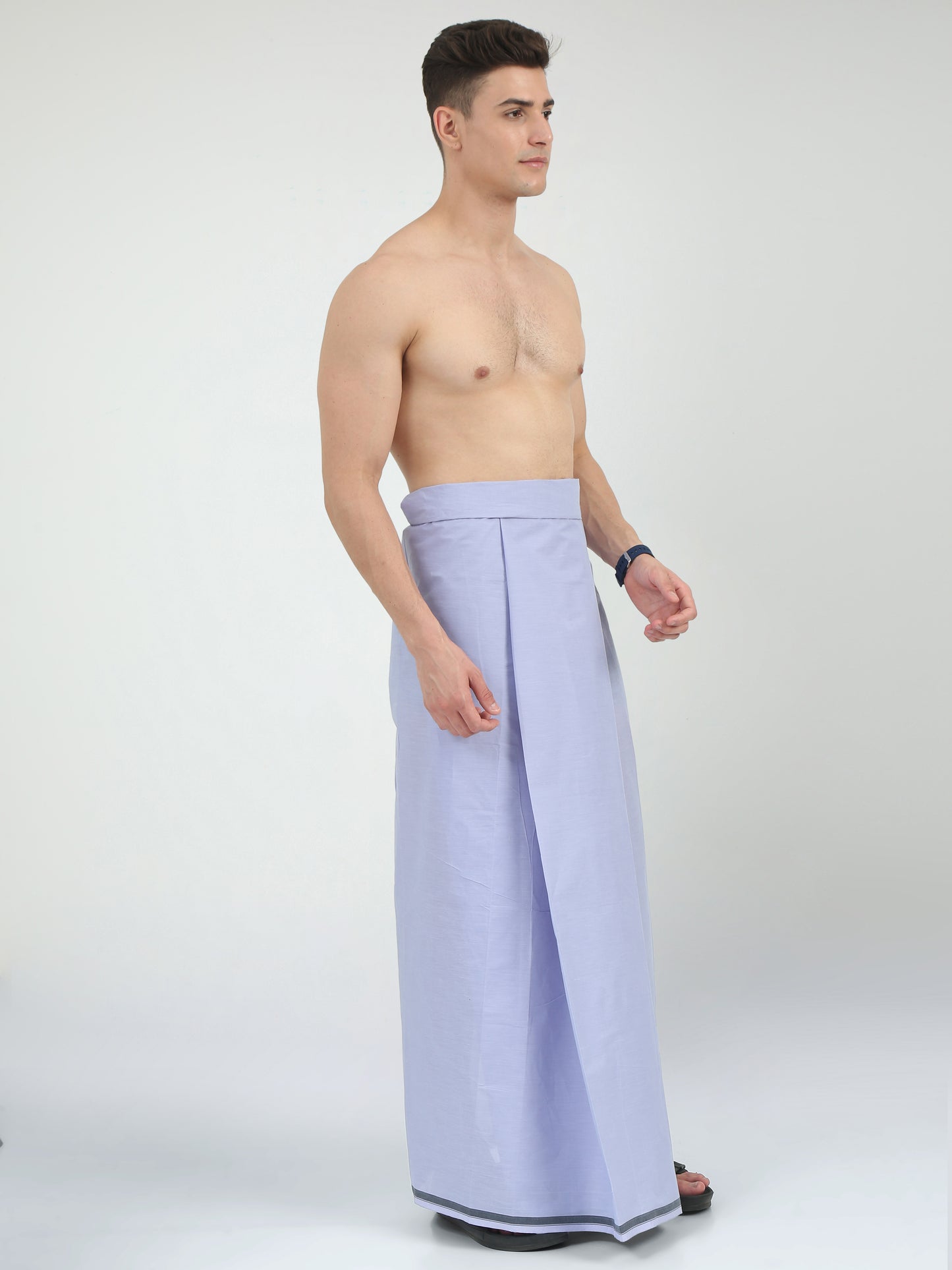 Urban Lungies - 100% Pure Cotton - Classic Lavender Purple Unstiched Lungi 2.10 meters