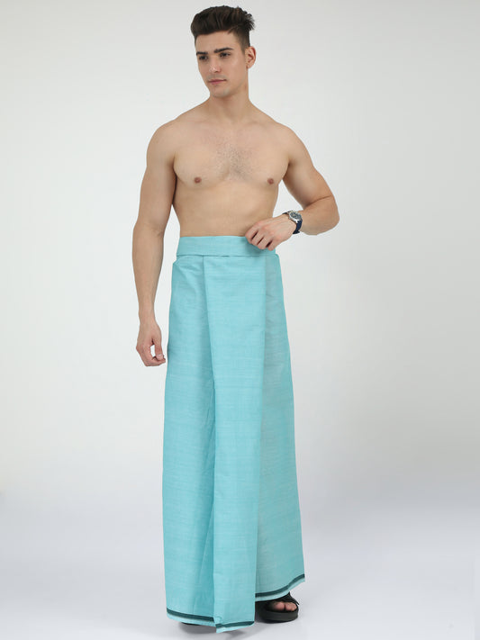 Urban Lungies - 100% Pure Cotton - Classic Mint Green Unstiched Lungi 2.10 meters