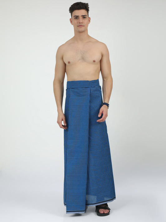 Urban Lungies - 100% Pure Cotton - Pin Point Indigo Unstiched Lungi 2.10 meters
