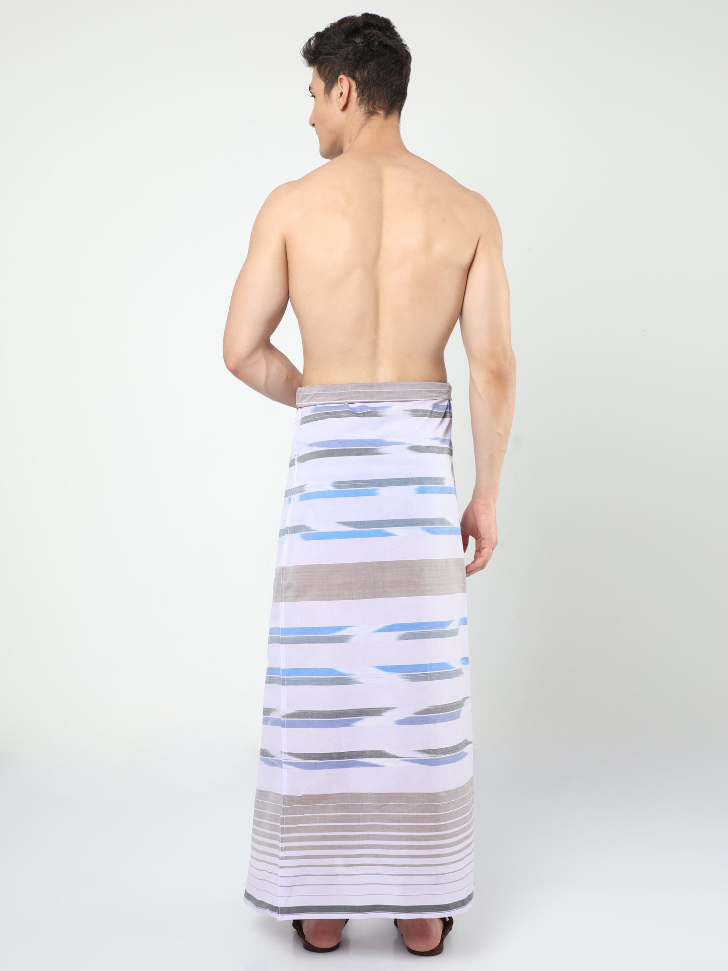 Urban Lungies - Premium Cotton - White Katari Lungi Unstitched