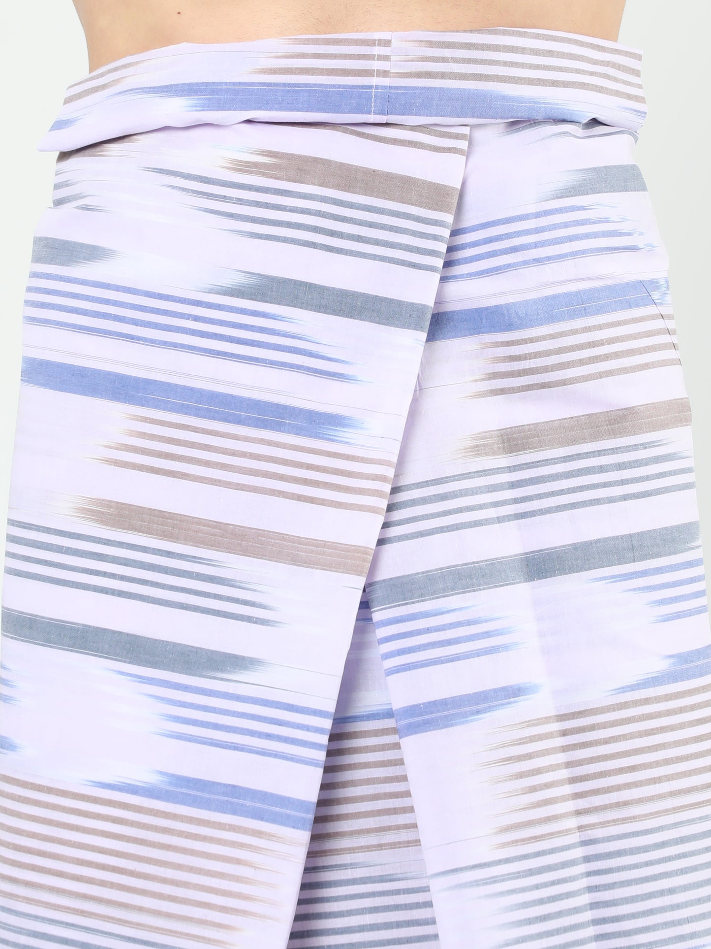 Urban Lungi - Premium Cotton - White Pached Katari Lungi