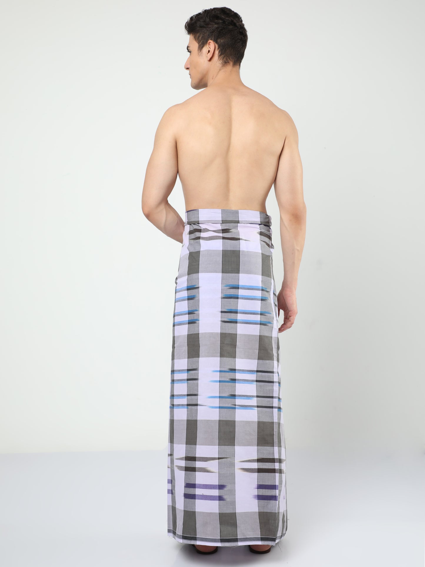 Urban Lungi - Premium Cotton - Green Katari Lungi Unstiched