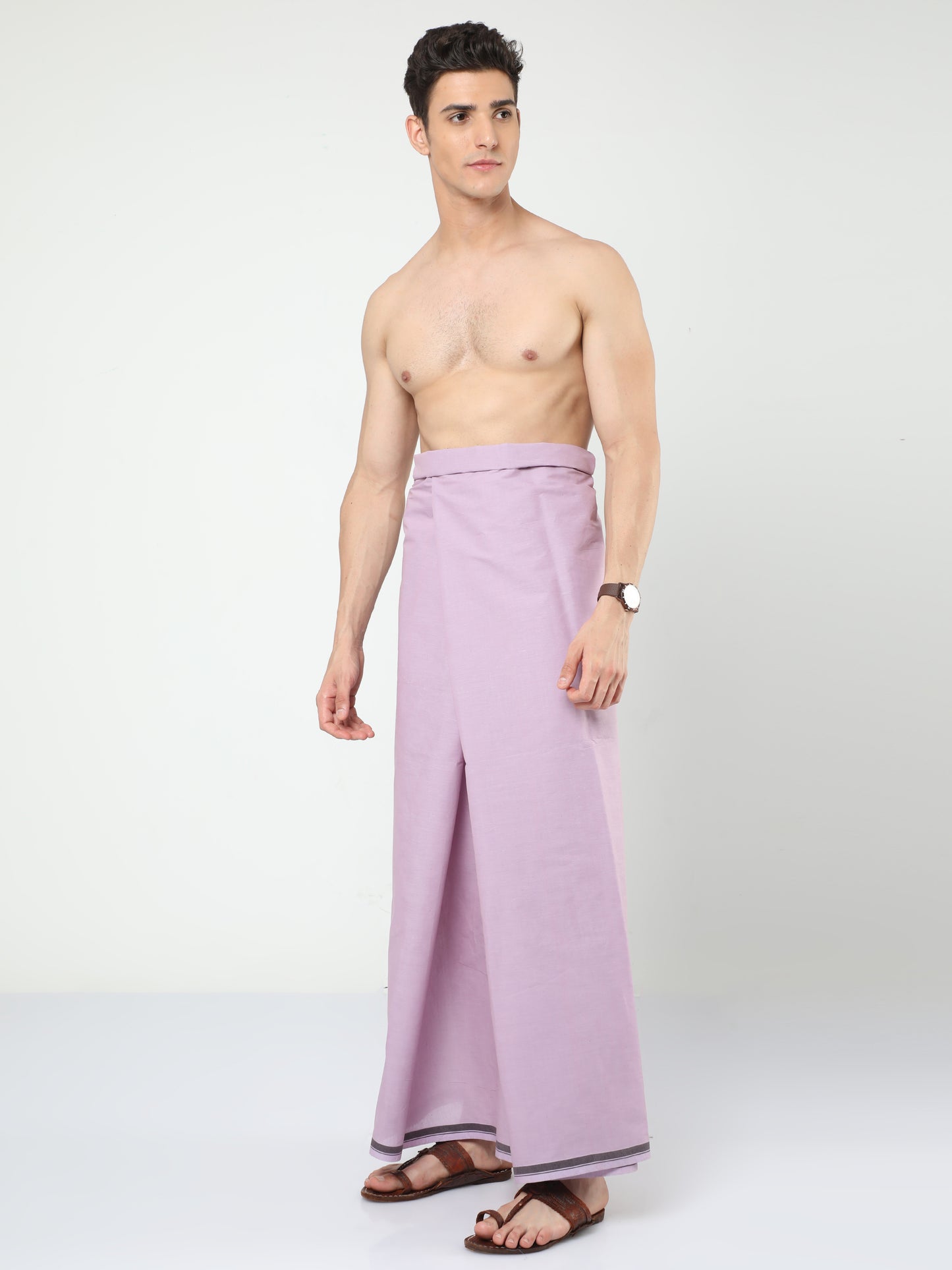 Urban Lungi - Premium Cotton - Classic Plain Purple Lungi