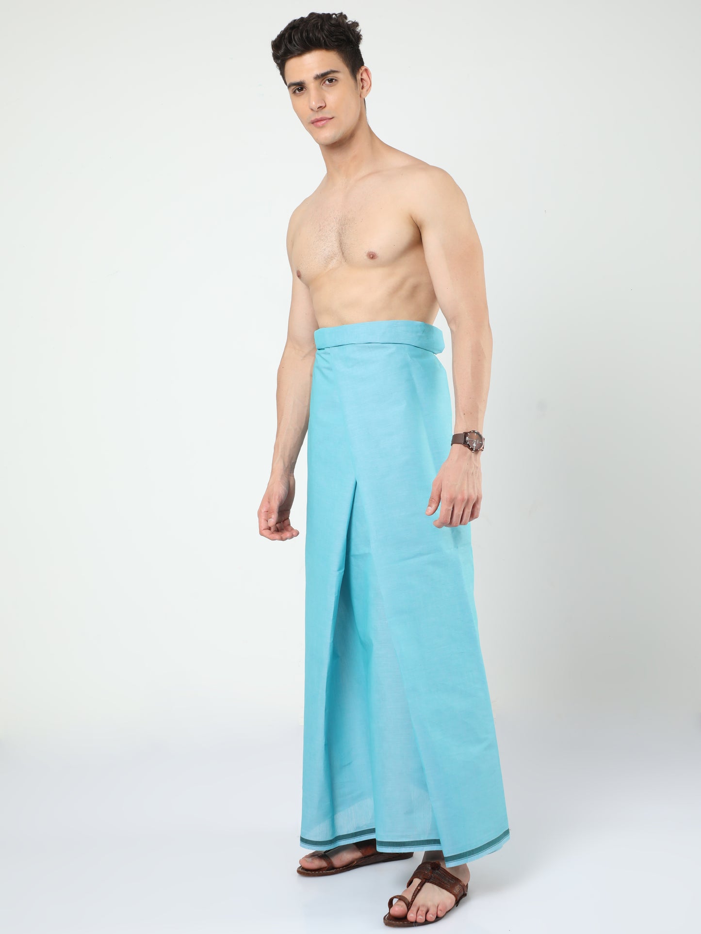 Urban Lungi - Premium Cotton - Classic Plain Light Green Lungi