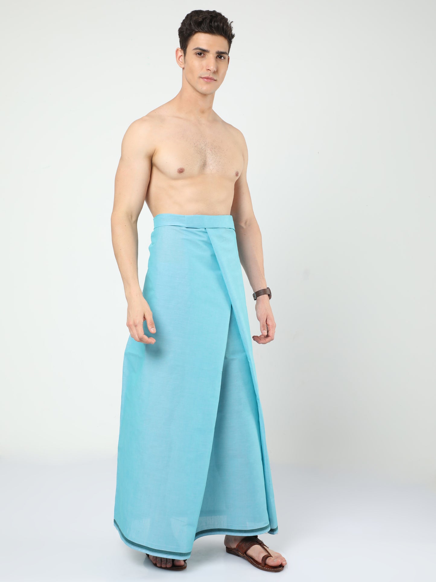Urban Lungi - Premium Cotton - Classic Plain Light Green Lungi