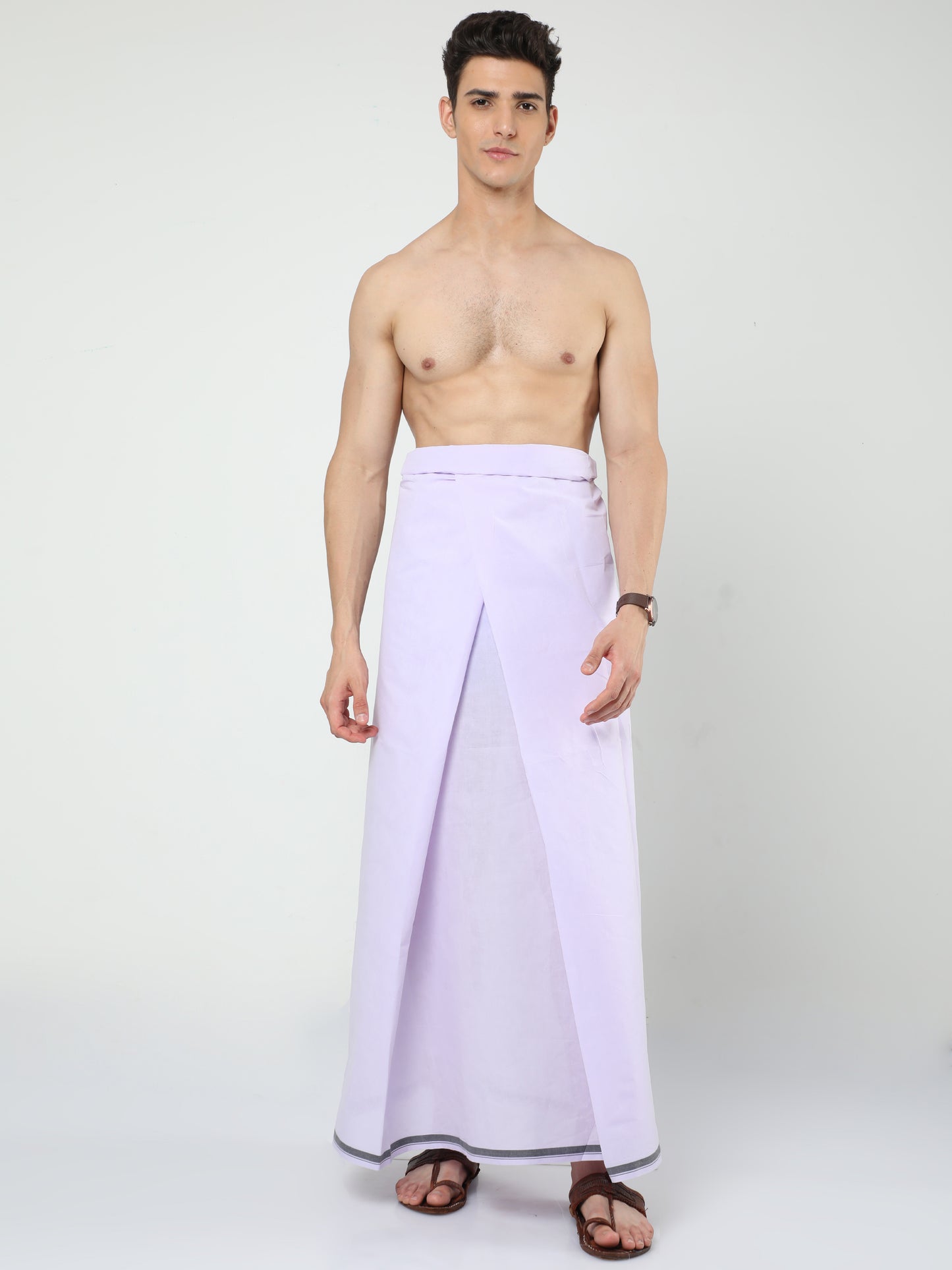 Urban Lungi - Premium Cotton - Green and White Checks Lungi Unstiched
